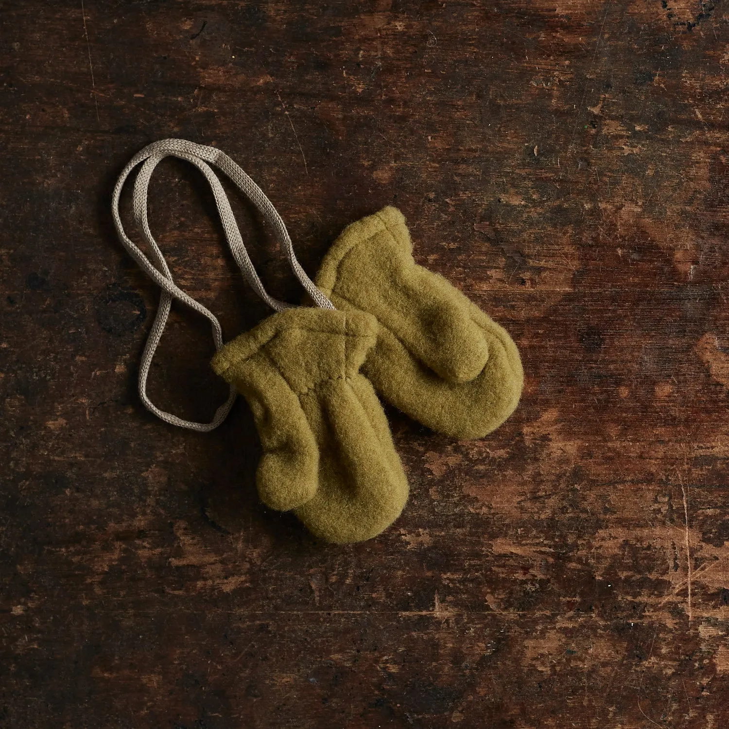 Baby & Kids Merino Wool Fleece Mittens - Golden Reed