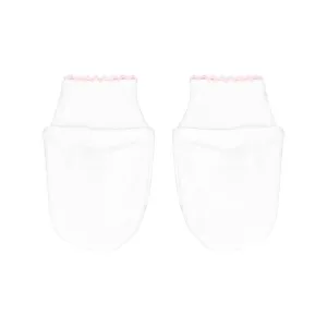 Basic Solid Mittens White/Pink