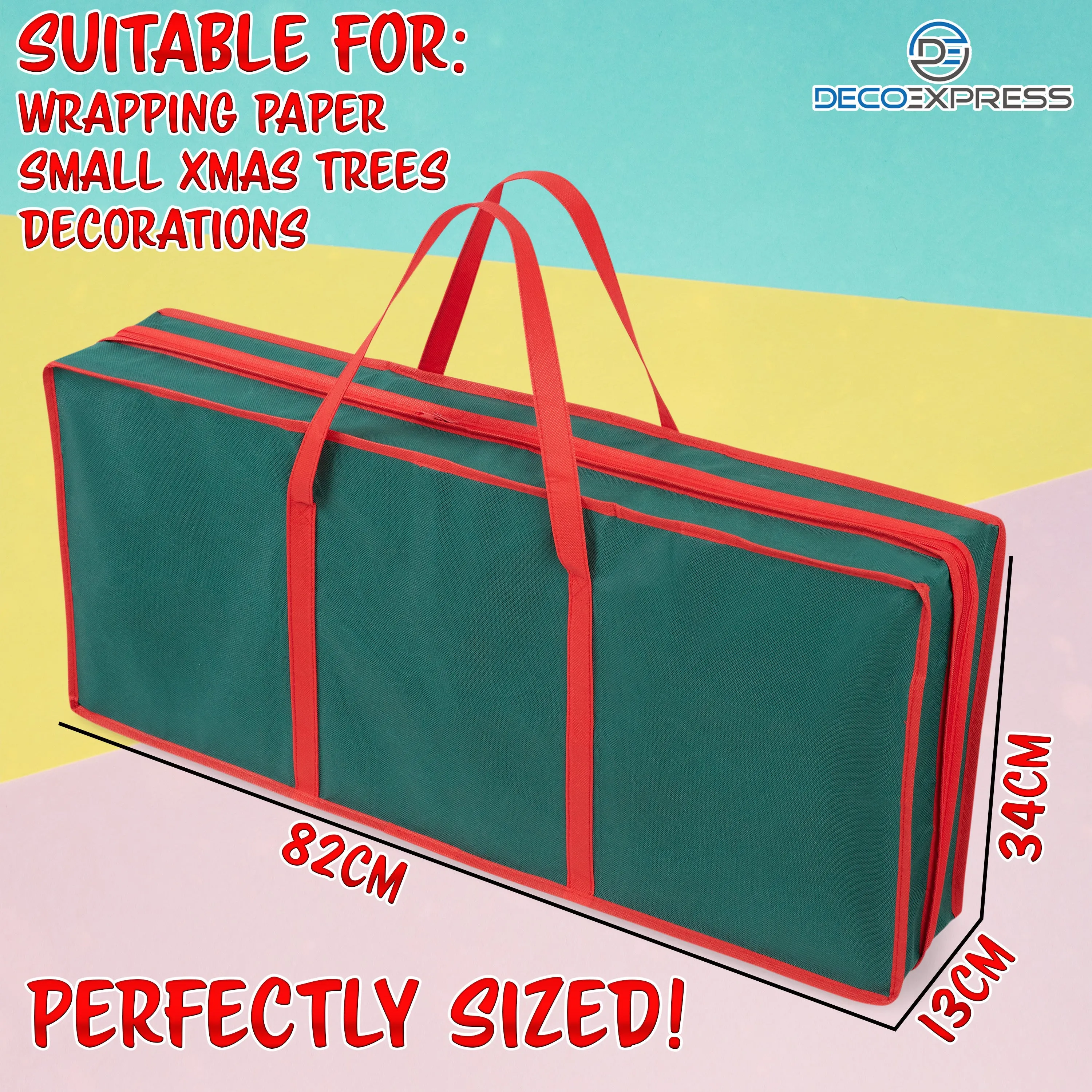 Christmas Tree Storage Bag - Zipped Christmas Storage Tree Bag - Green 82cm