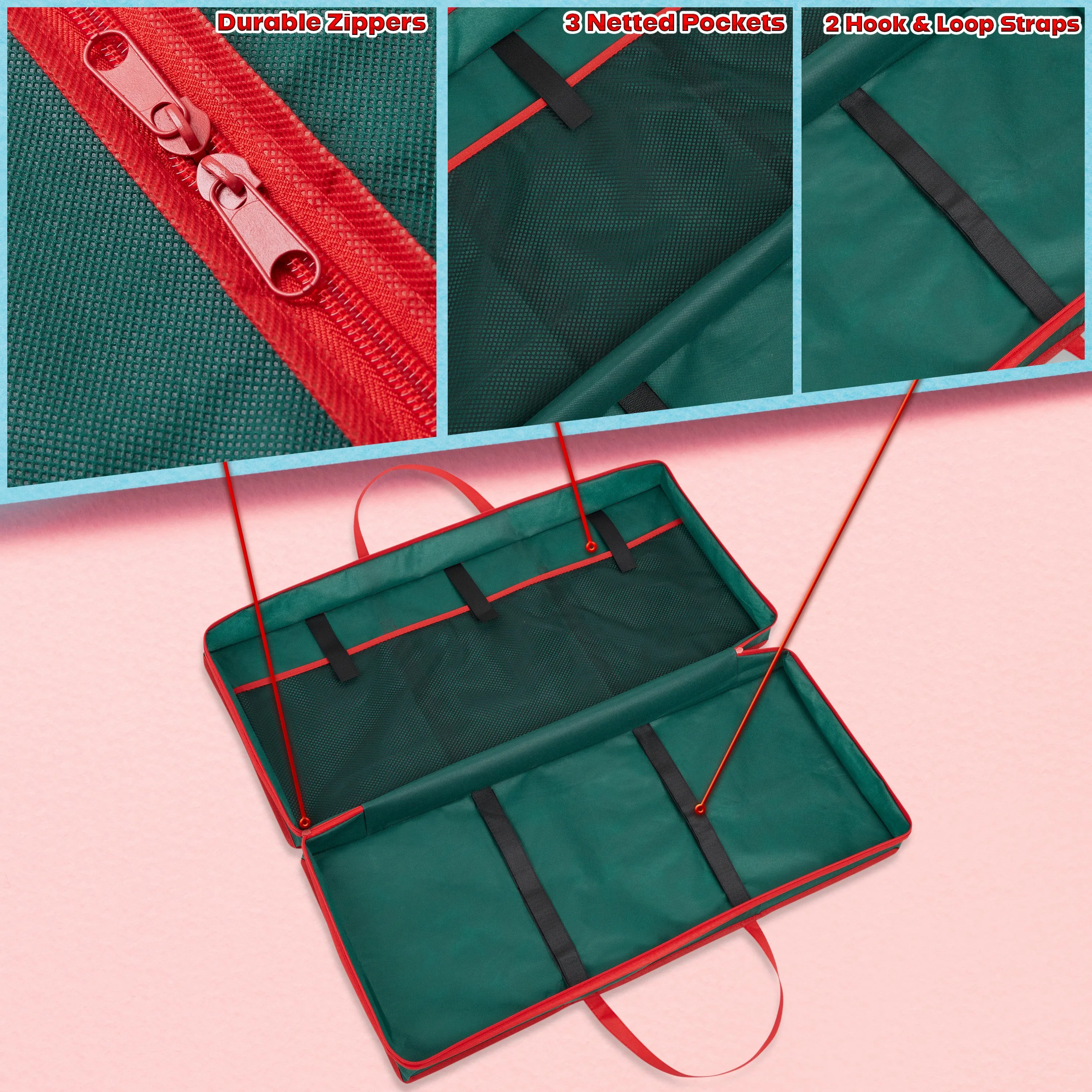 Christmas Tree Storage Bag - Zipped Christmas Storage Tree Bag - Green 82cm