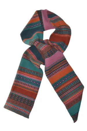 Clyde Fair isle scarf - Aqua