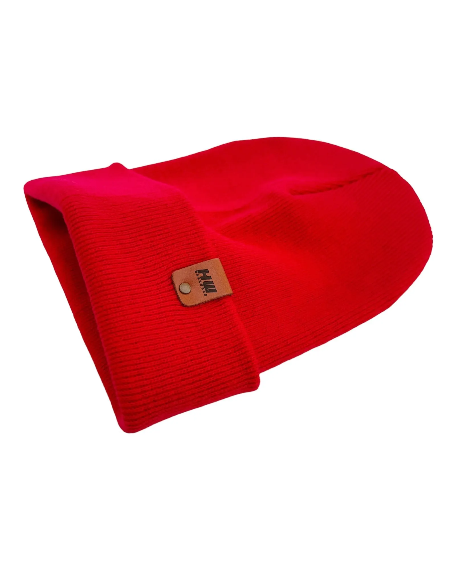 CTD108 HAAKWEAR Knit Cuffed Beanie / Hat - Scarlet Red, Made in USA