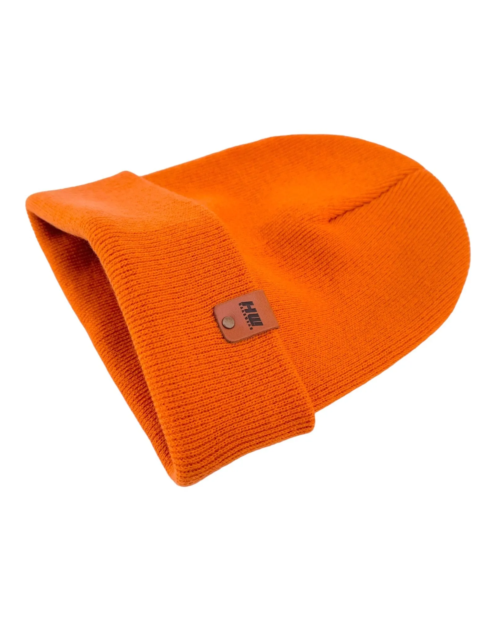 CTD109 HAAKWEAR Knit Cuffed Beanie / Hat - Tiger Orange, Made in USA