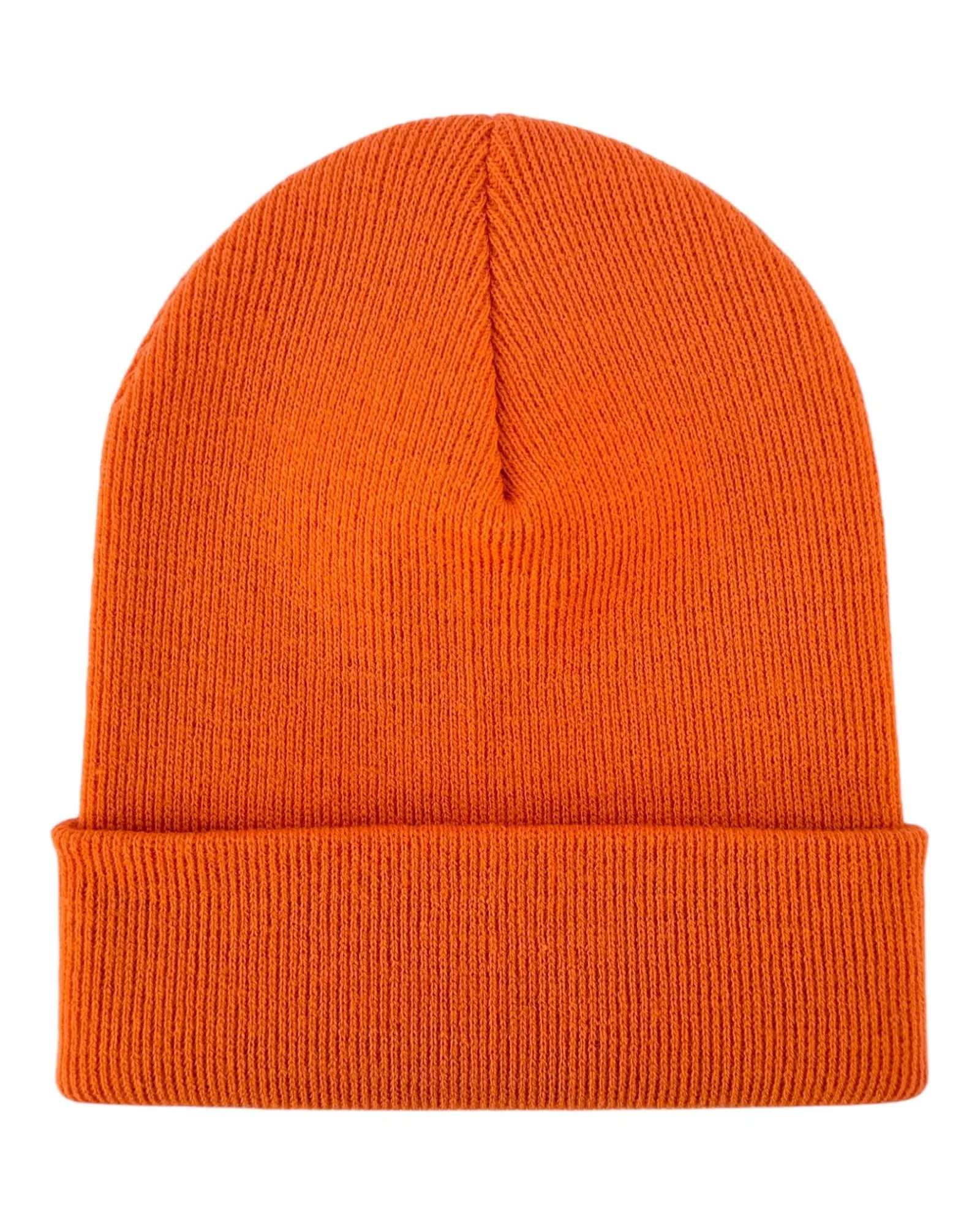 CTD109 HAAKWEAR Knit Cuffed Beanie / Hat - Tiger Orange, Made in USA