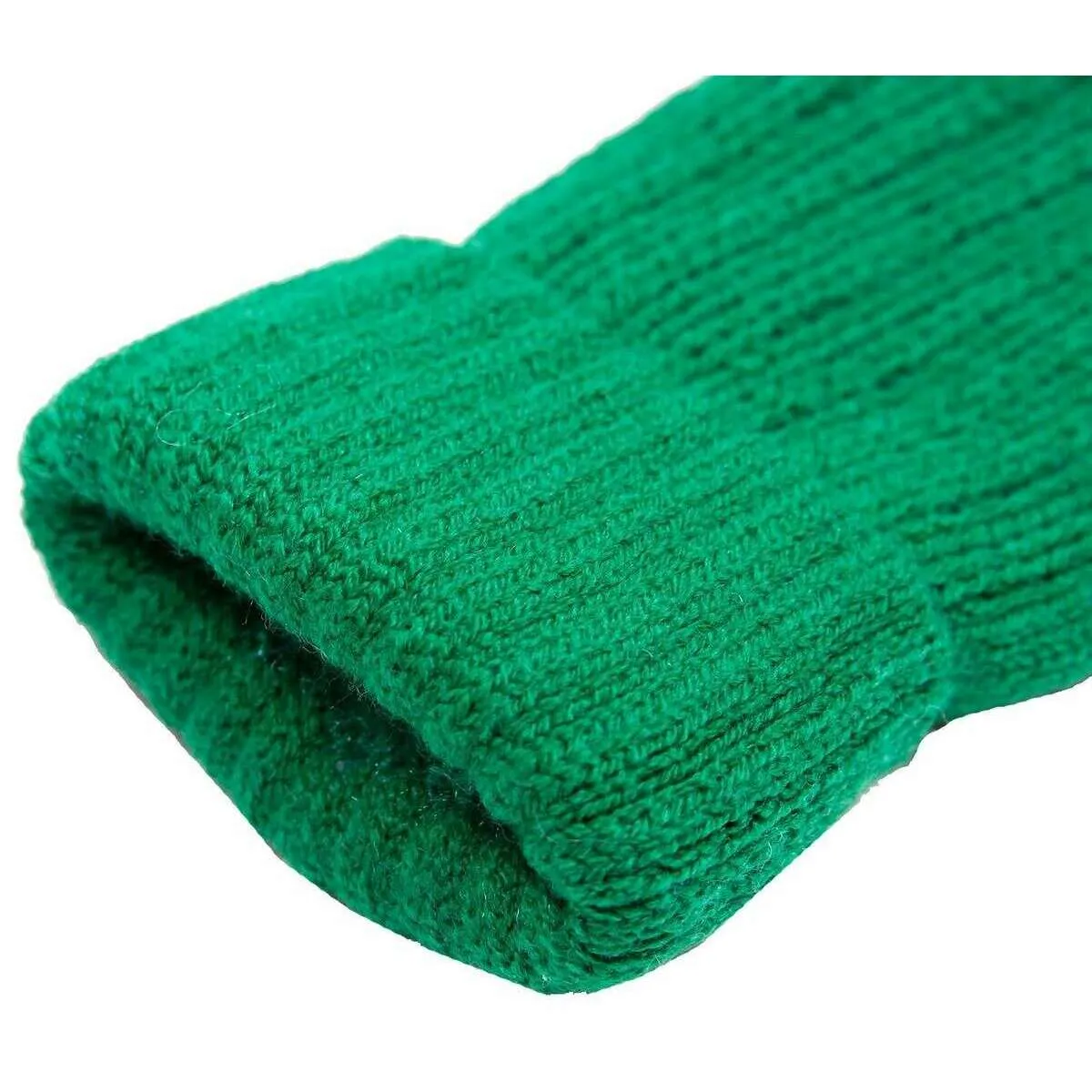 Dents Ribbed Knit Gloves - Emerald Green