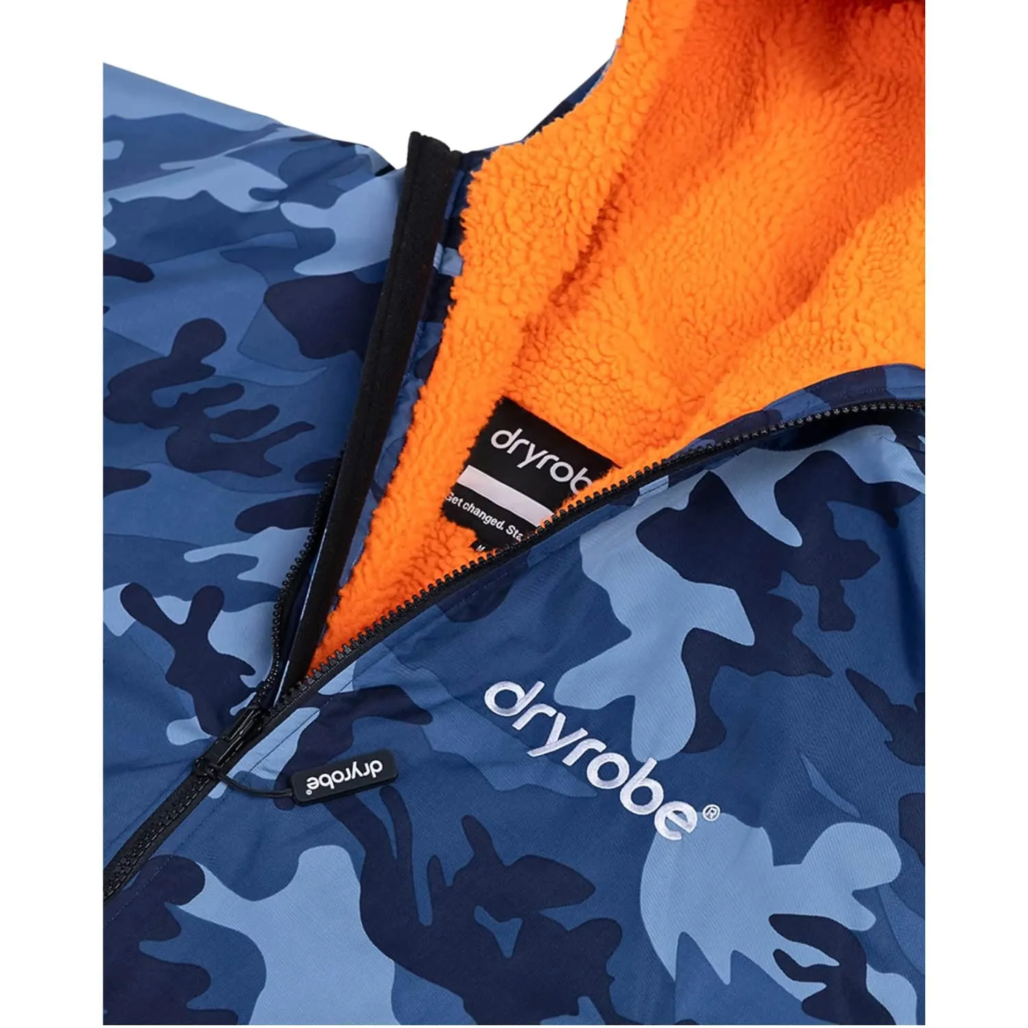 Dryrobe Advance Long Sleeve Drying & Changing Robe - Blue Camo/Orange