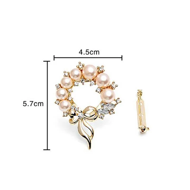 Dual Purpose Pearl Brooch Pin Rhinestone Crystal Pin Scarf Clip