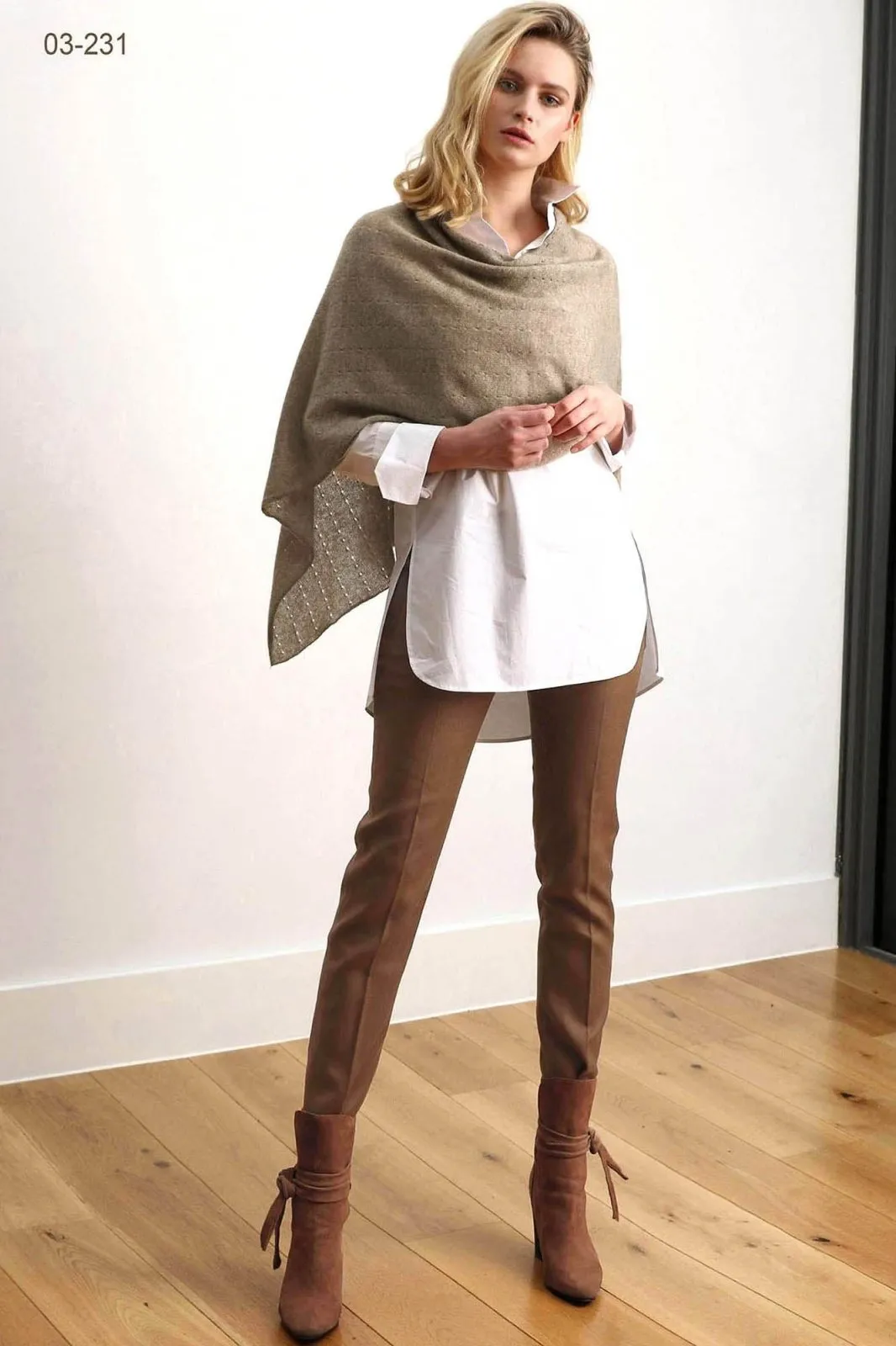 Duck egg cashmere poncho Multiway