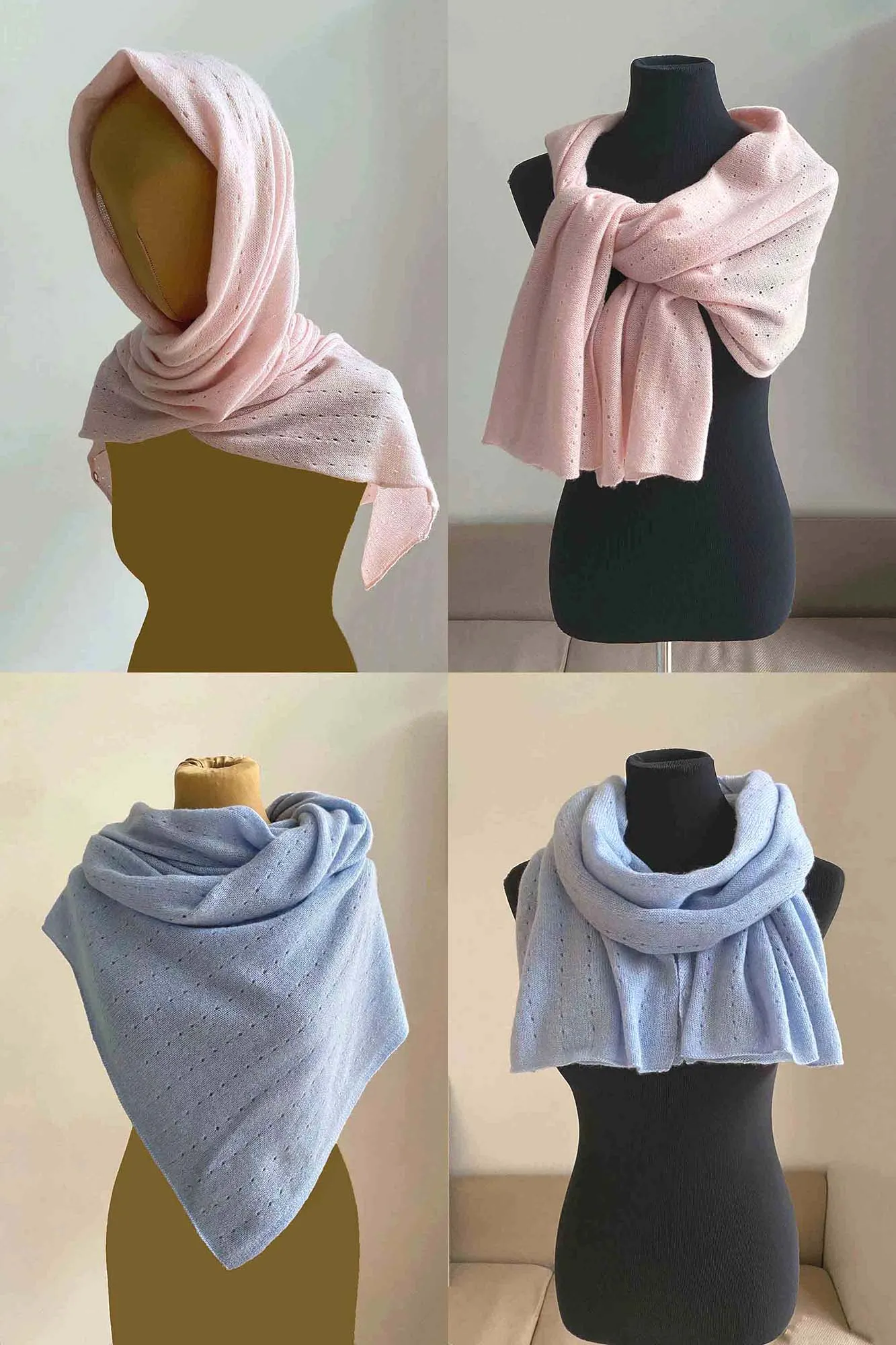 Duck egg cashmere poncho Multiway