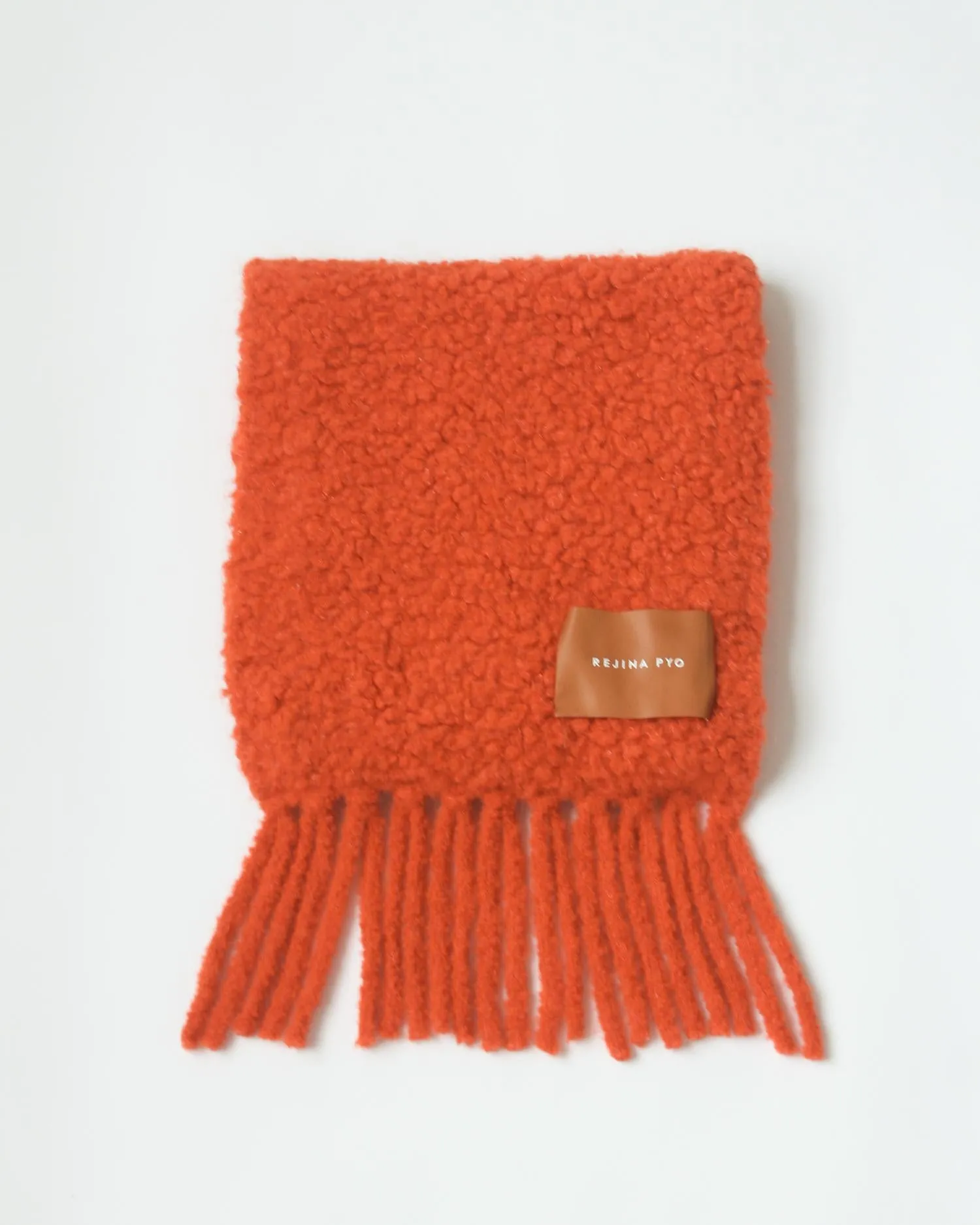 Fringe Scarf Bouclé Alpaca Orange