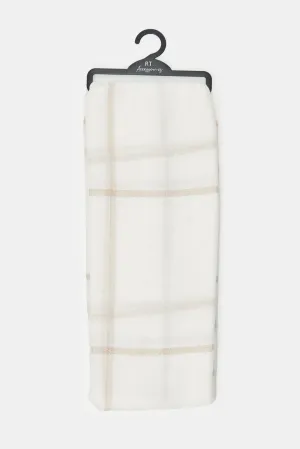 Girls White Checked Scarf