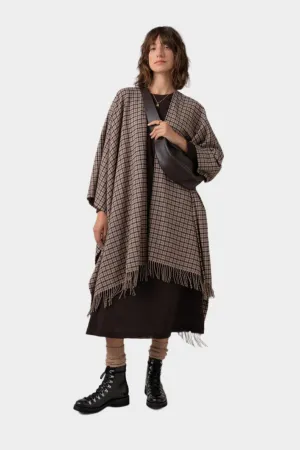 Gunclub Check Cashmere Poncho Cape