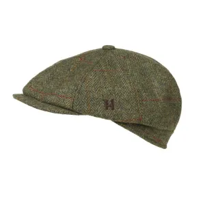 Harkila Heathcliff Mens Tweed Bakerboy Cap - Cottage Green