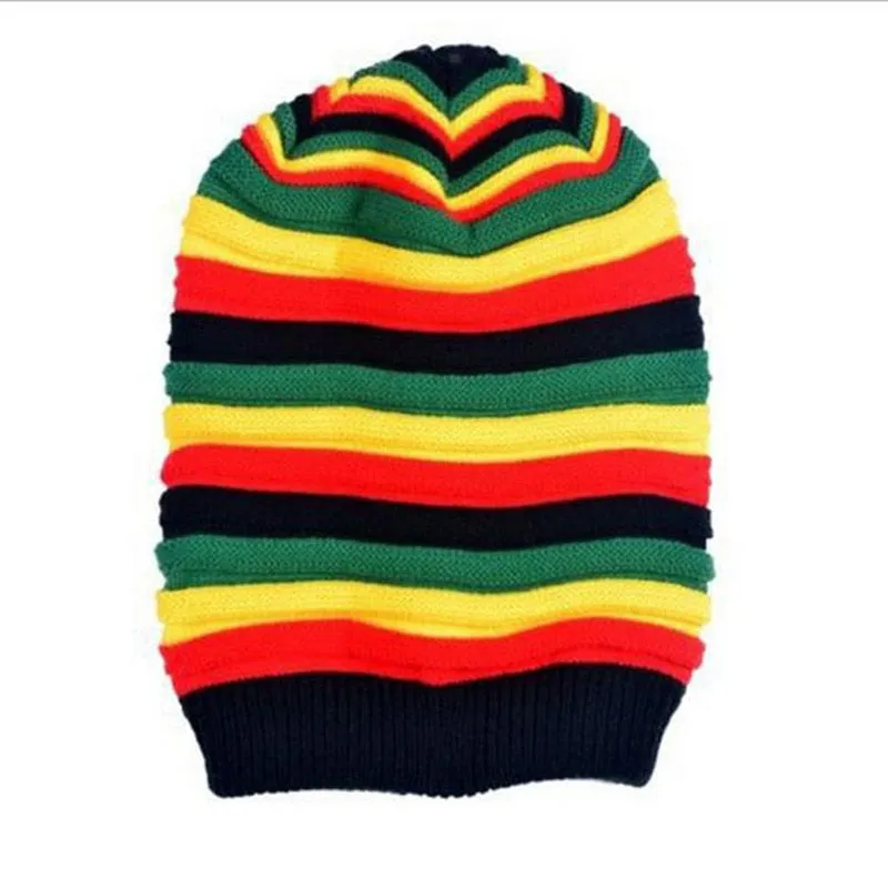 Jamaica Reggae Gorro Rasta Style Cappello Hip Pop Men's Winter Hats Female Red Yellow Green Black Fall Fashion Women's Knit Cap