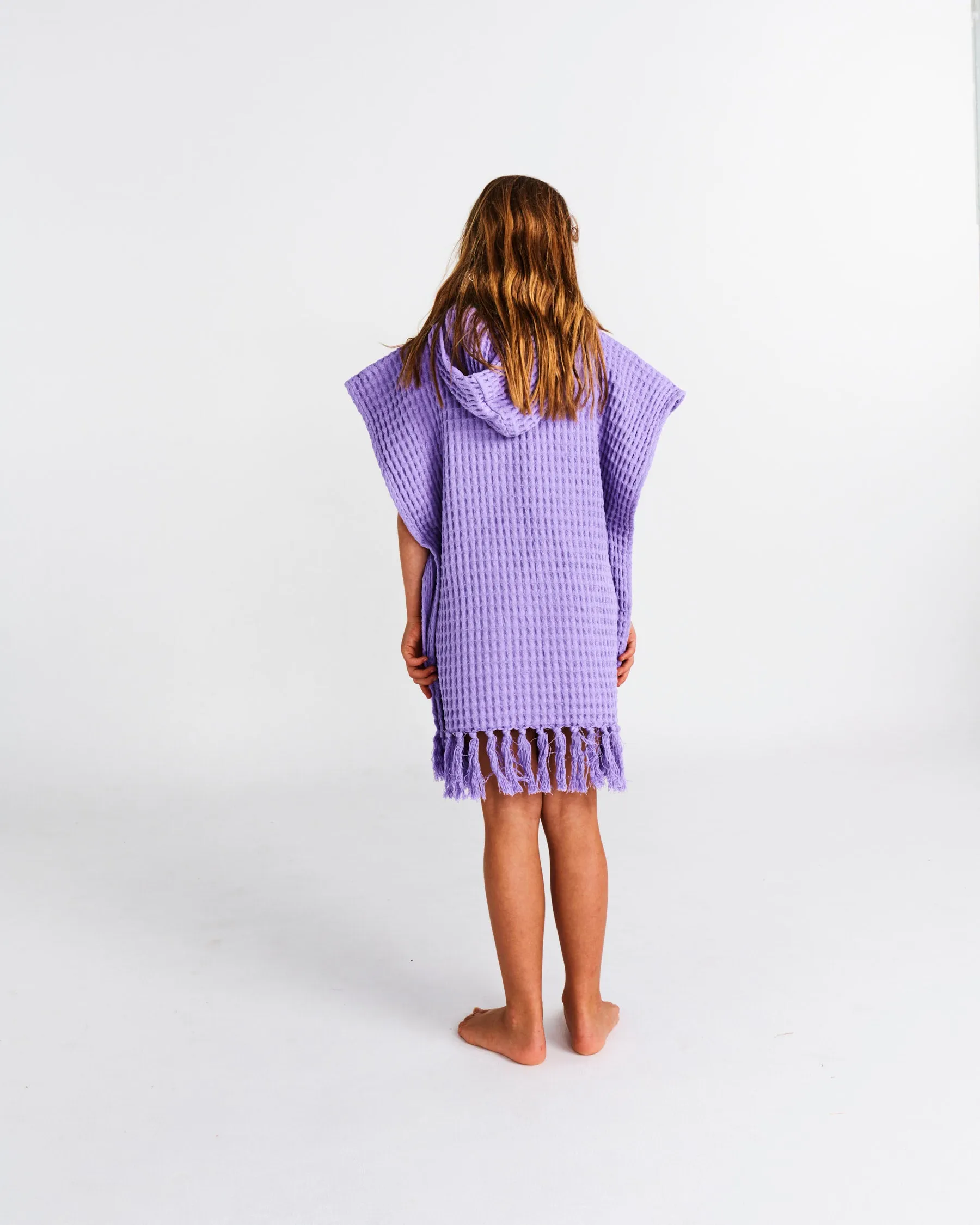 Lilac Kids Waffle Poncho