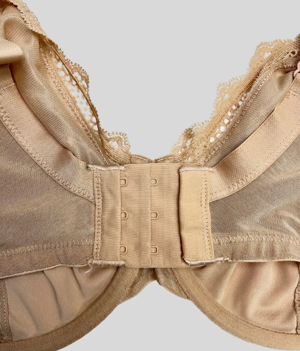 Nude Underwired Lace Trim Bra