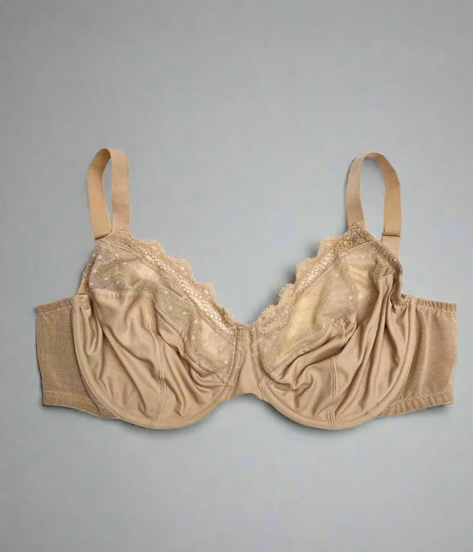 Nude Underwired Lace Trim Bra