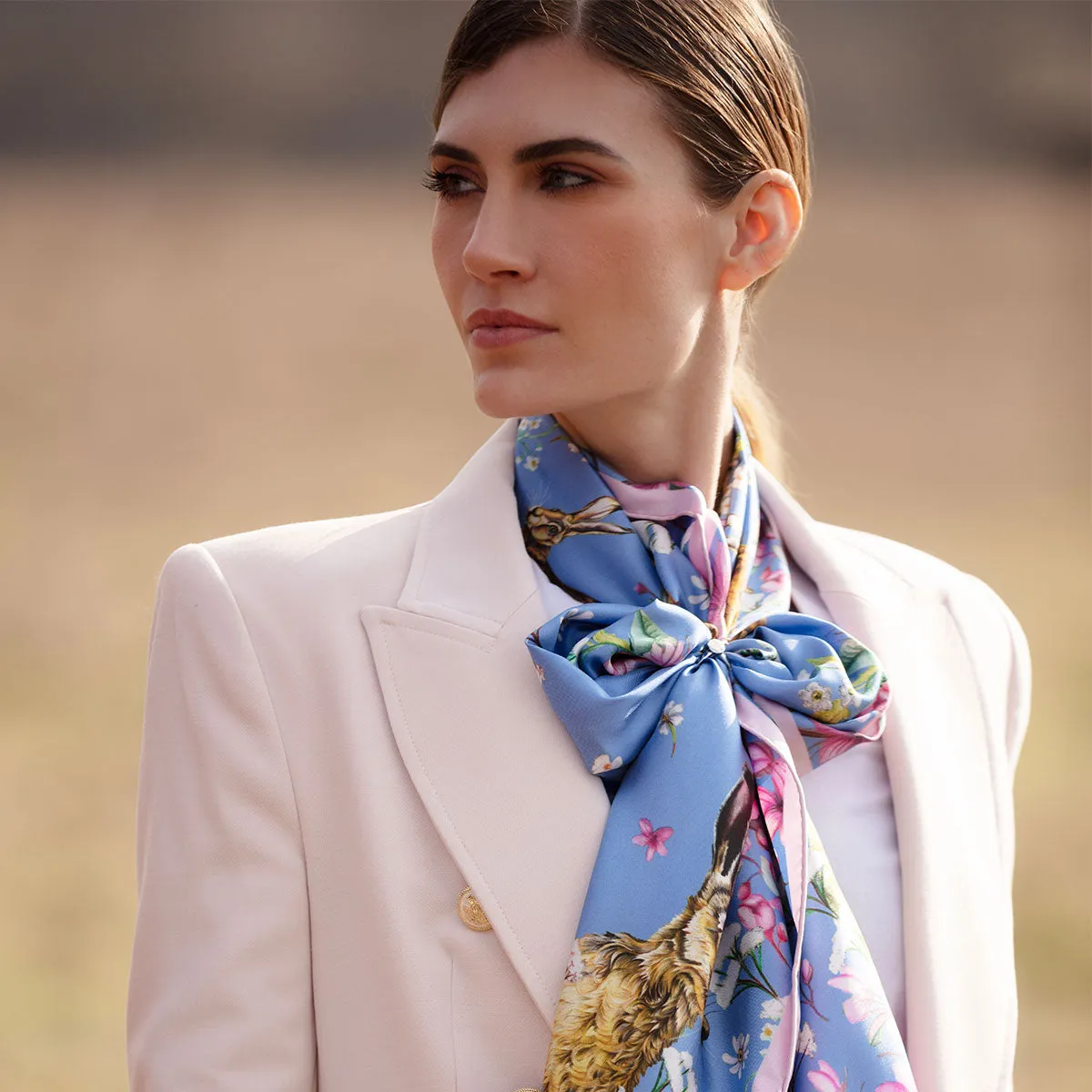 Oopsie Daisy Periwinkle Classic Silk Scarf