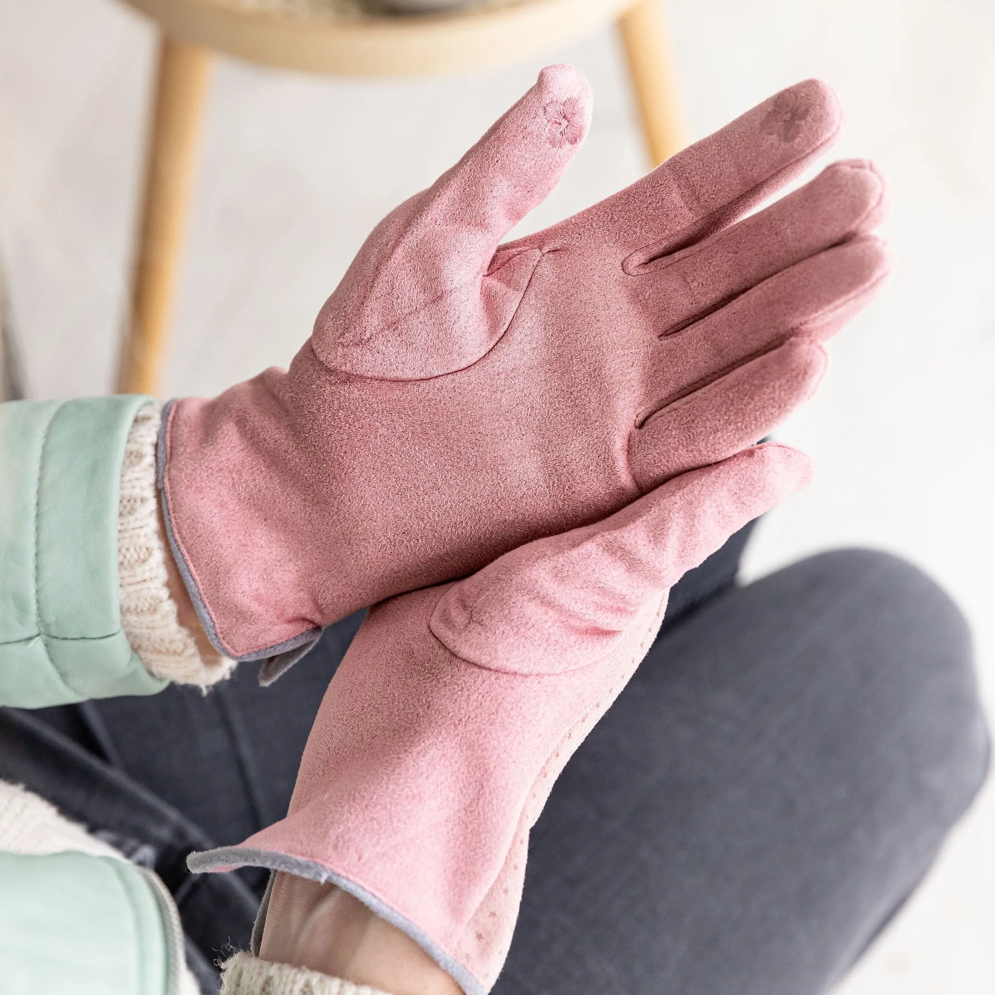 Pastel Suede Gloves