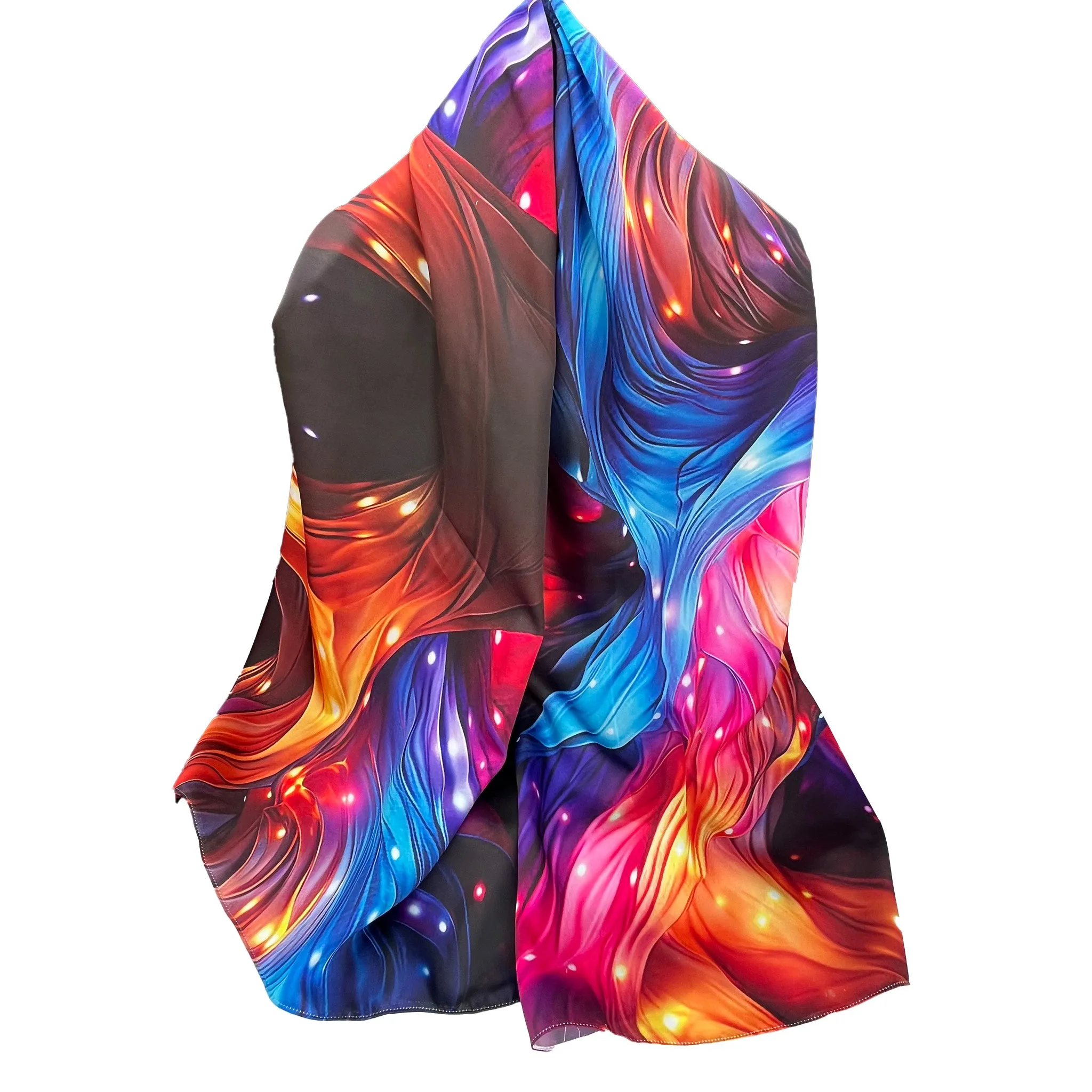 PREMIUM LUXURY PRINTED WOMEN HIJAB SCARF DUPATTA - GLOWING LIGHTS