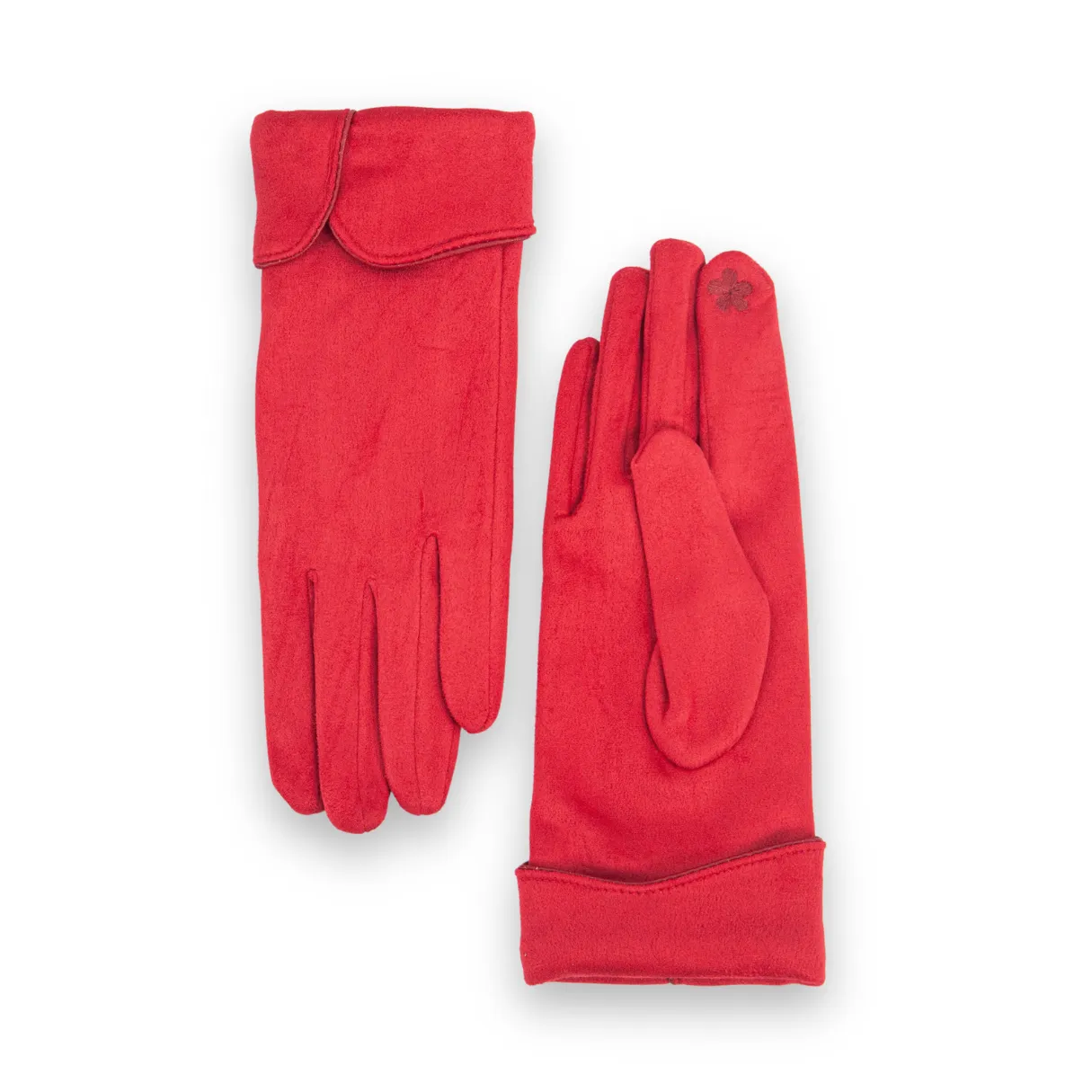 Red Scalloped Cuff Gloves