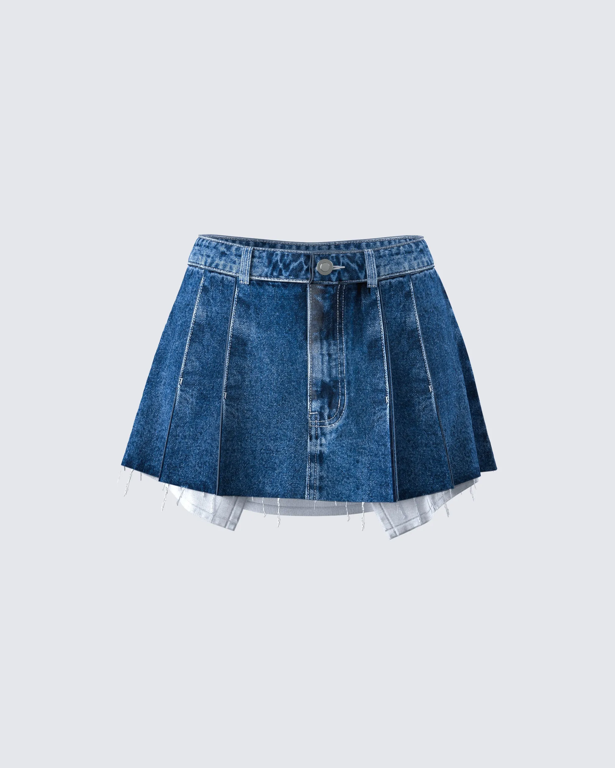 Robyn Pleated Denim Mini Skirt