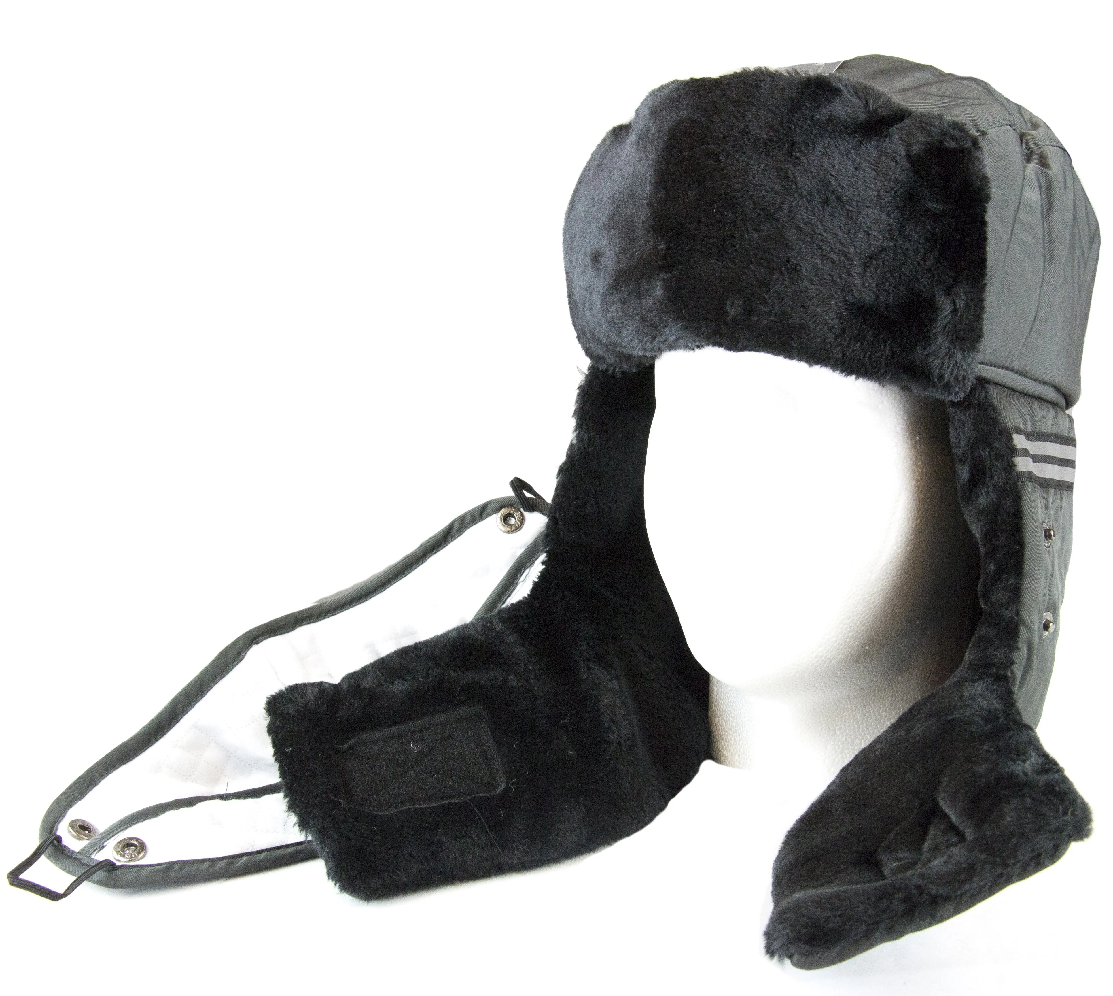 Sakkas Dab Unisex Faux Fur Chin Strap Removable Face Mask Winter Cold Trooper Hat