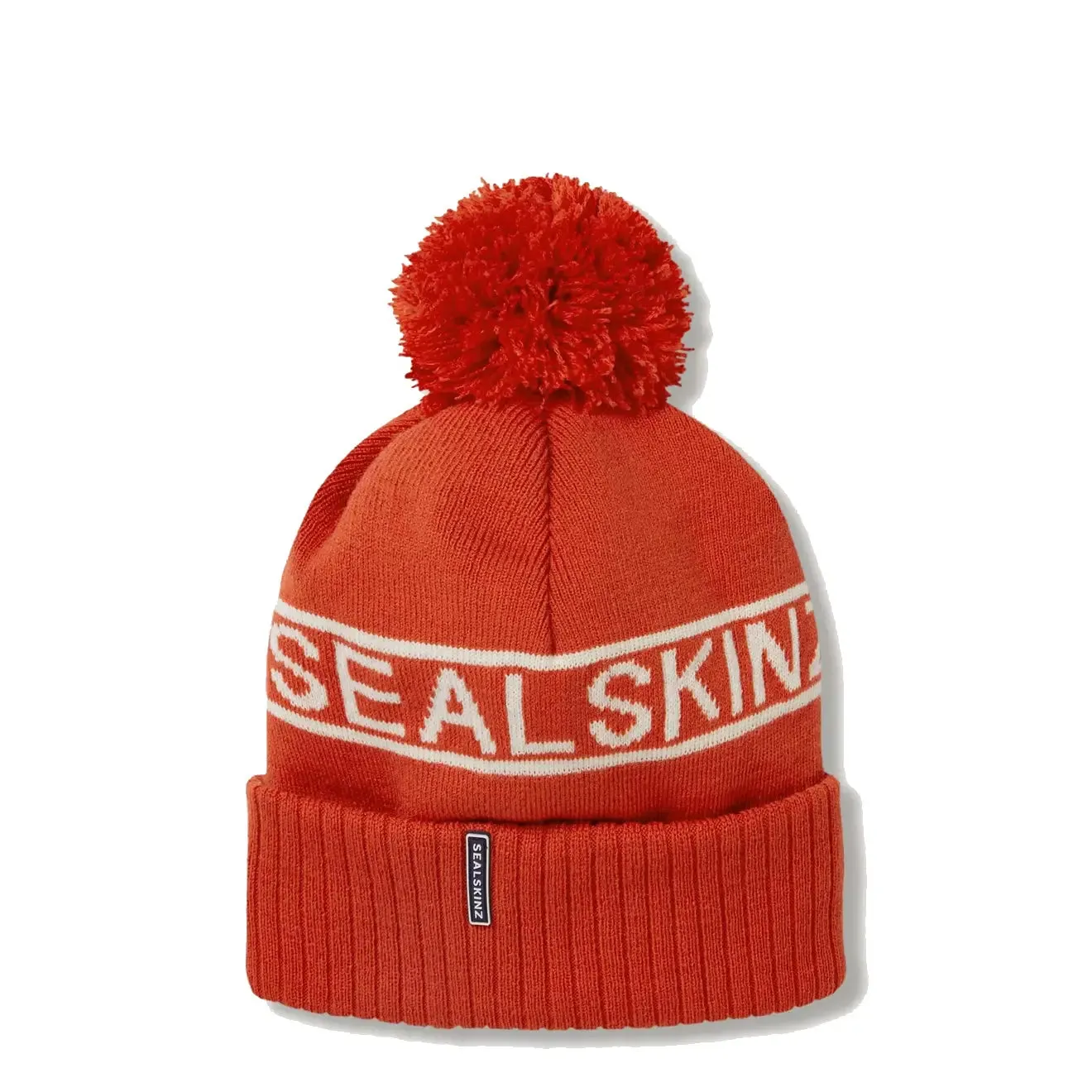 Sealskinz Heacham WP CW Icon Bobble Hat Orange / Cream