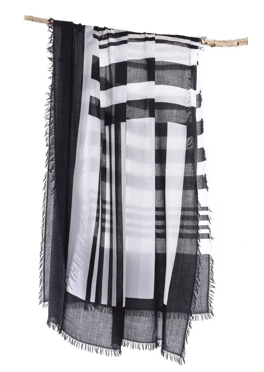 super fine stripe baby cashmere scarf by Junko Koshino