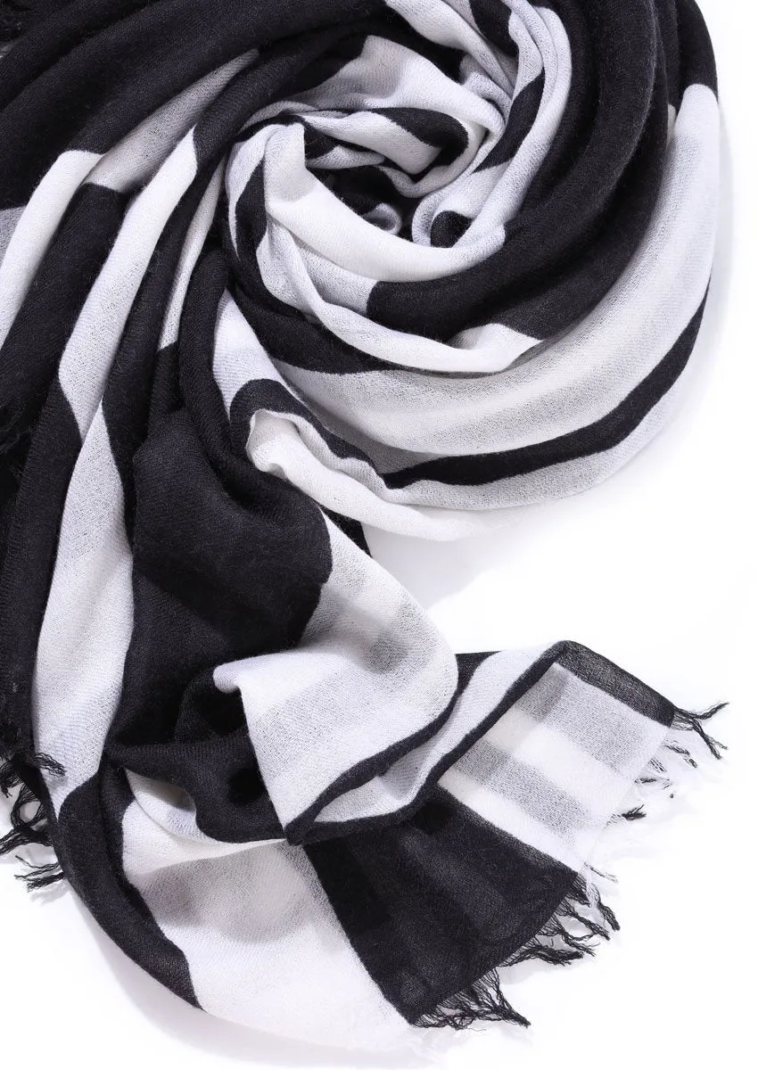 super fine stripe baby cashmere scarf by Junko Koshino