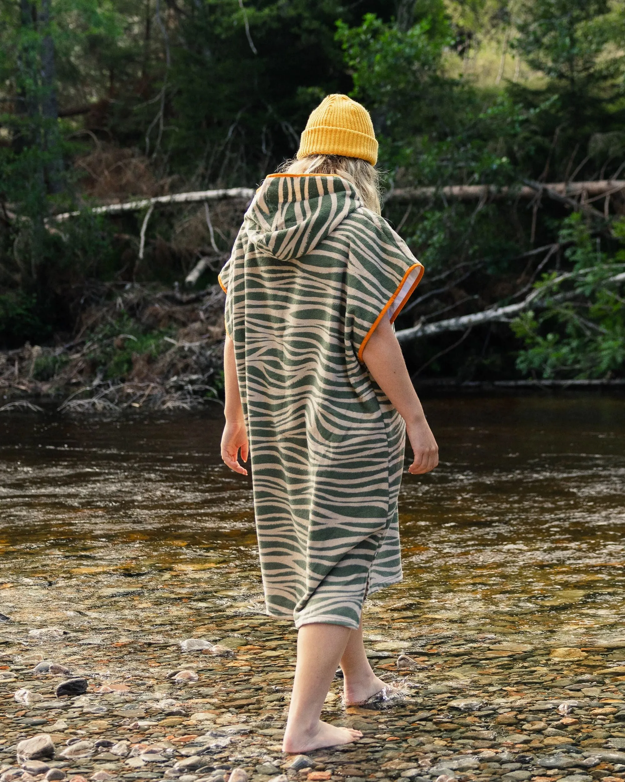 Tulum Recycled Towel Poncho - Strata Khaki