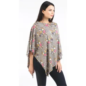 UberMums Earl Grey Floral Nursing Poncho - Modal Spandex