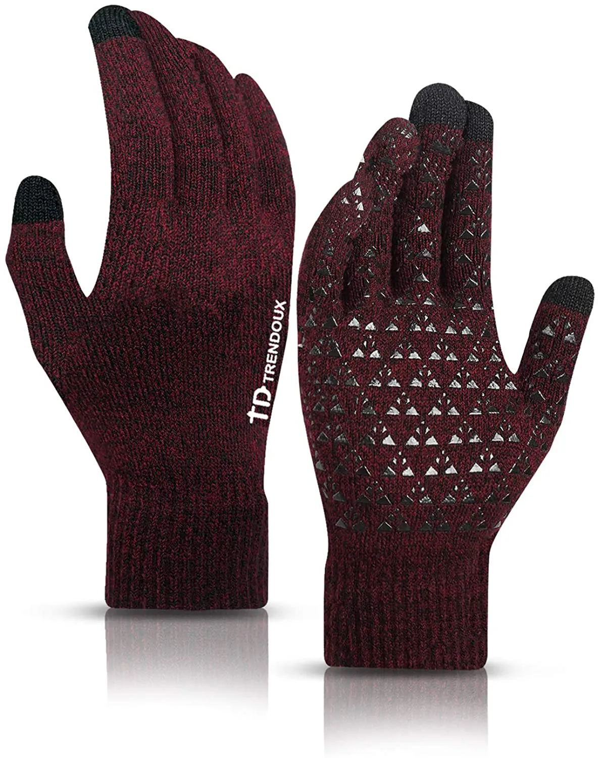 Winter Gloves for Men Women -Touch Screen Anti-Slip Silicone Gel - Elastic Cuff - Thermal Soft Knit Lining