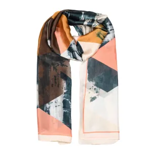 Women’s Abstract Geometric Print Silk-Like Lightweight Scarf