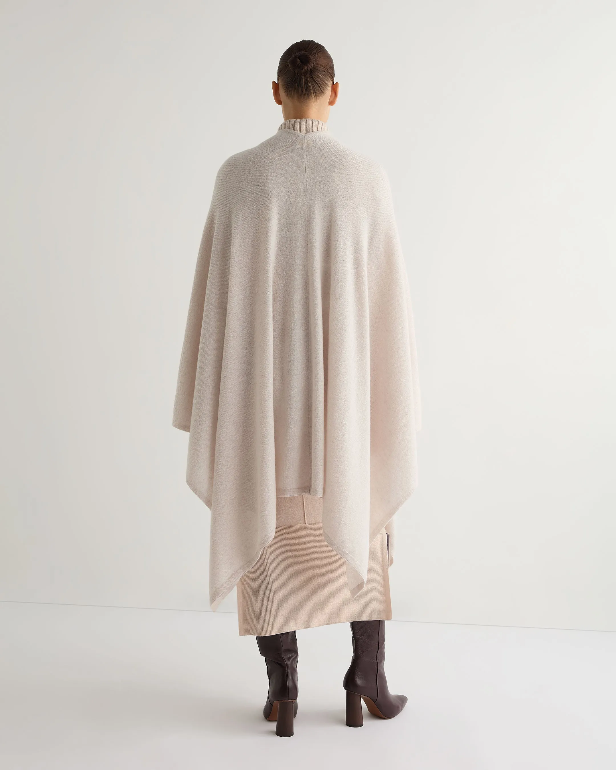 Women's Lily Lightweight Cashmere Cape Frost White