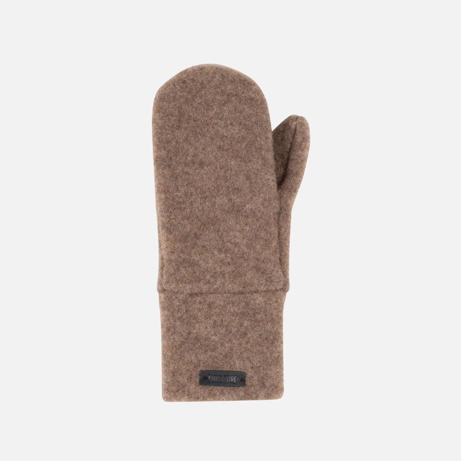 Womens Merino Wool Fleece Mittens - Hazelnut