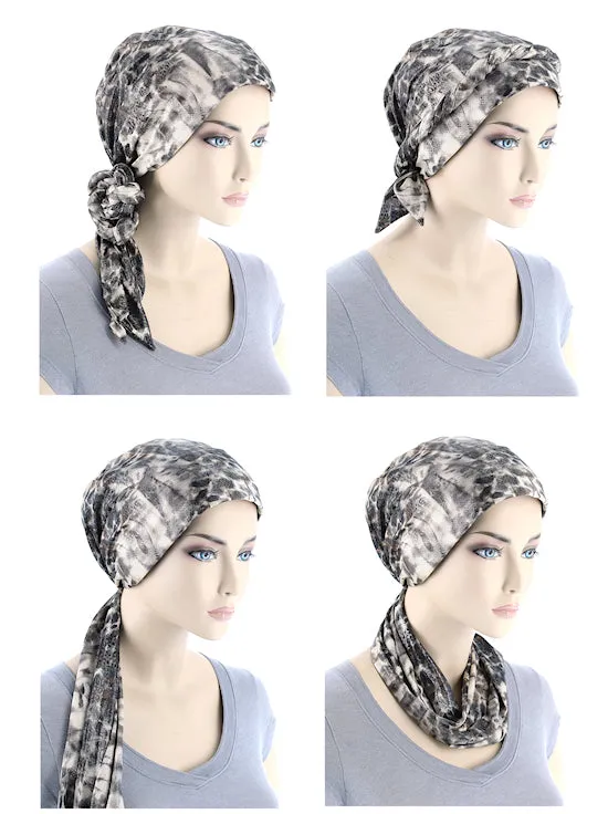 WPS-886#Head Wrap Scarf Plisse Rose Pink