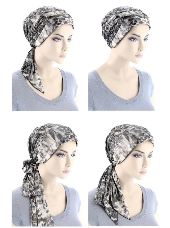 WPS-886#Head Wrap Scarf Plisse Rose Pink